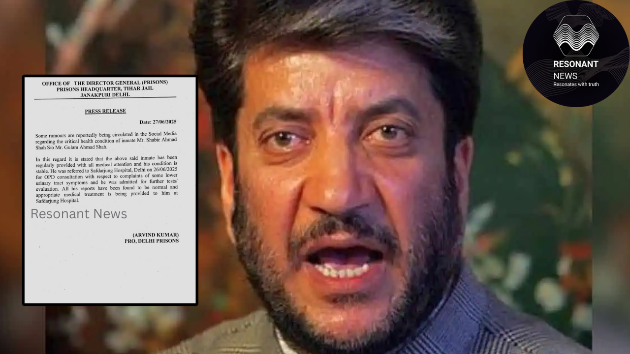 Tihar Jail Authorities Confirm Shabir Shah’s Stable Health, Dismiss Rumors