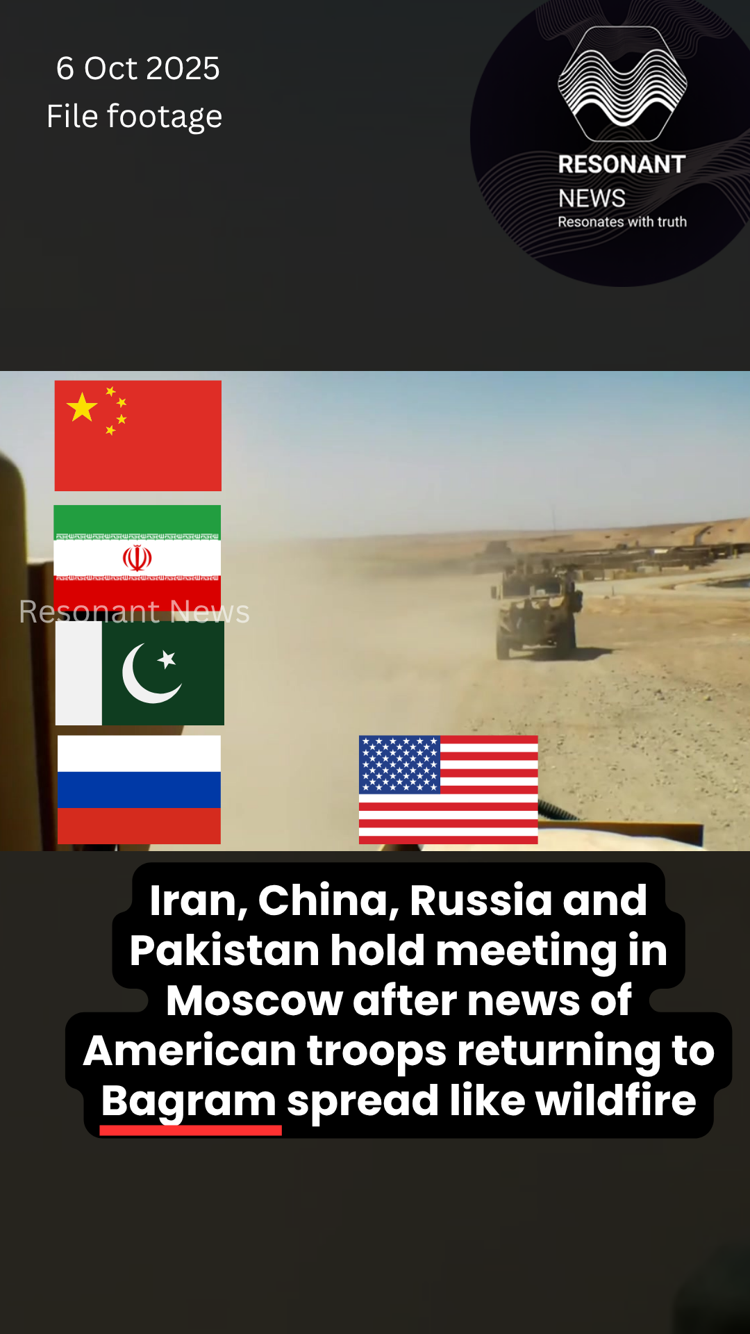 BAGRAM : Iran, China, Russia and Pakistan to discuss Bagram after rumour that US soldiers are back